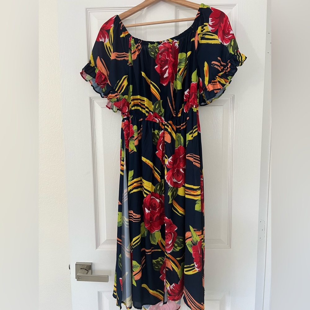 New York & Company Vibrant Floral Dress